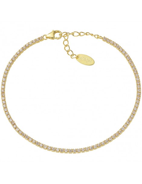 Amen | Tennis Mania | Bracciale tennis in argento 925‰ dorato con zirconi champagne | BT1GCH17