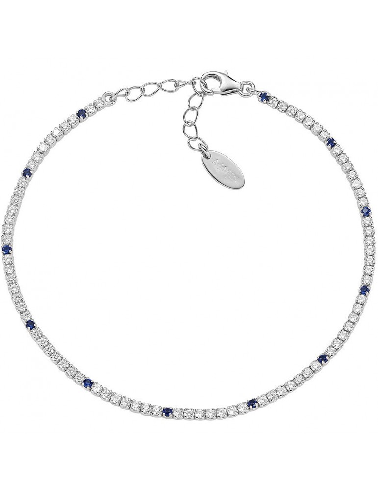 Amen | Tennis Mania | Bracciale tennis in argento 925‰ con zirconi bianchi e blu | BT1B7BBL17