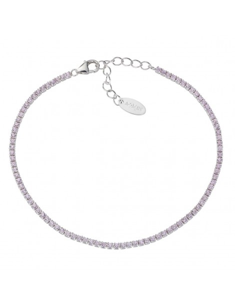 Amen | Tennis Mania | Bracciale tennis in argento 925‰ con zirconi rosa | BT1BRO17