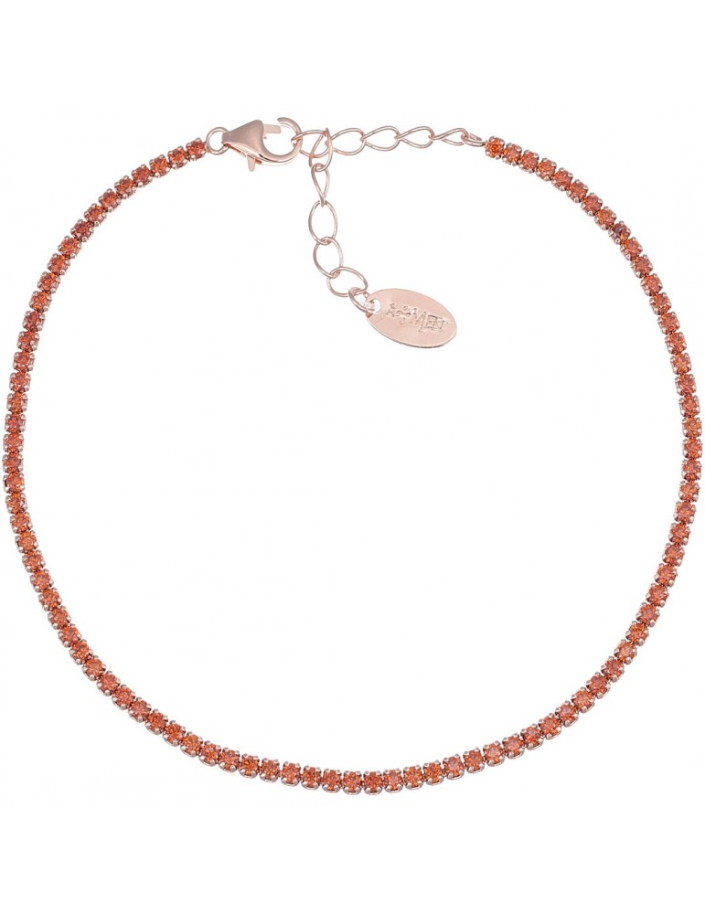 Amen | Tennis Mania | Bracciale tennis in argento 925‰ rosato con zirconi arancioni | BT1RAR17