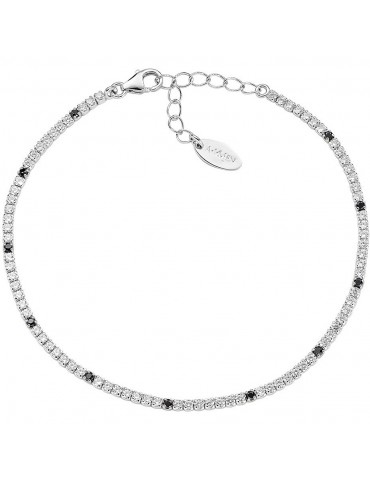 Amen | Tennis Mania | Bracciale tennis in argento 925‰ con zirconi bianchi e neri | BT1B7BN17