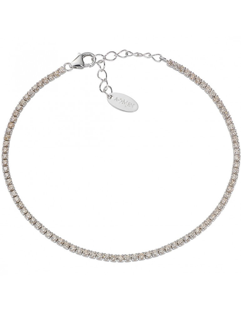 Amen | Tennis Mania | Bracciale tennis in argento 925‰ con zirconi champagne | BT1BCH17