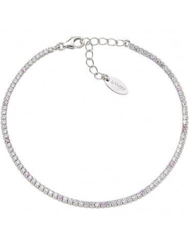 Amen | Tennis Mania | Bracciale tennis in argento 925‰ con zirconi bianchi e rosa | BT1B7BRO17