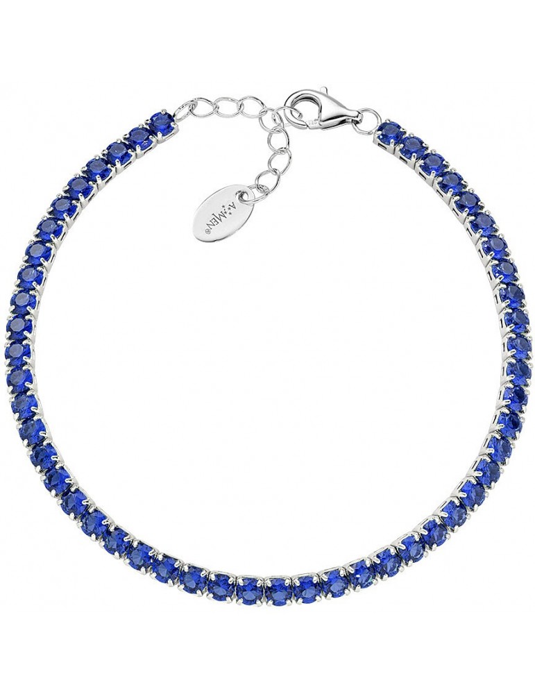 Amen | Tennis Mania | Bracciale tennis in argento 925‰ con zirconi blu | BT3BBL17