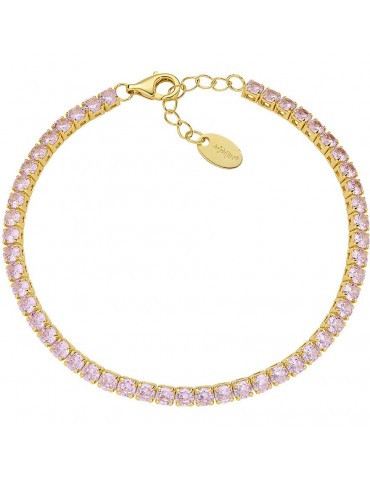 Amen | Tennis Mania | Bracciale tennis in argento 925‰ dorato con zirconi rosa | BT3GRO17