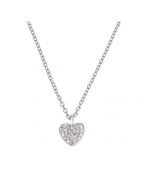 Amen | Cuori | Collana in argento 925‰ con cuore in pavè di zirconi bianchi | CLHBBZ