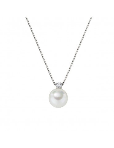 Amen | Perle | Collana in argento 925‰ con sintetica e zircone bianco | CLPBBZ10