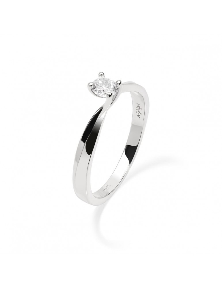 Amen | Lady Diamonds | Anello in argento 925‰ con zircone bianco | ANSOVABB40