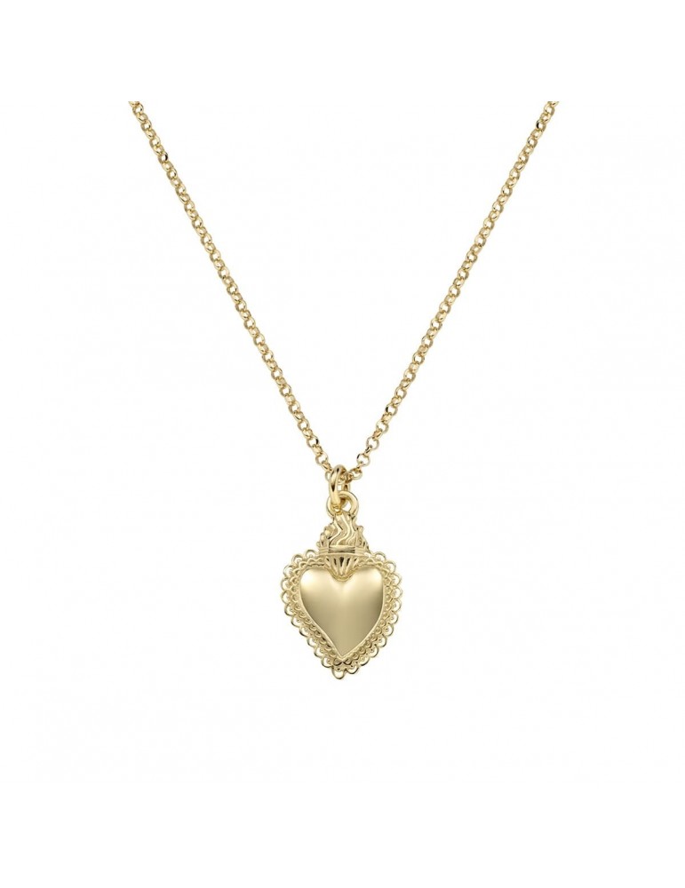 Amen | Sacro Cuore | Collana in argento 925‰ dorato con sacro cuore | CLSCG3