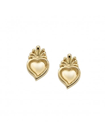 Amen | Sacro Cuore | Orecchini in argento 925‰ dorato con sacro cuore | ORSCG3