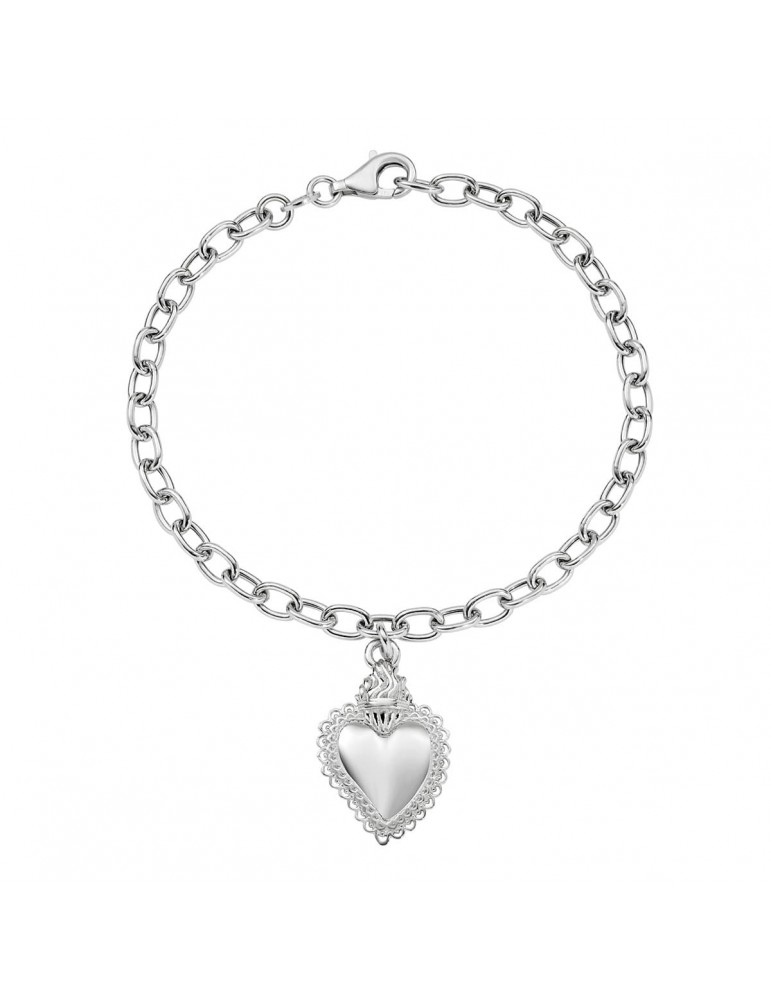 Amen | Sacro Cuore | Bracciale in argento 925‰ con sacro cuore | BRSCB3