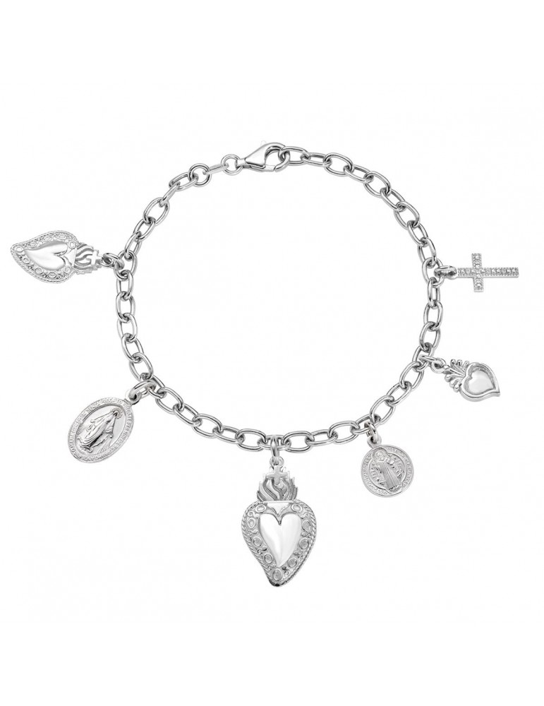 Amen | Sacro Cuore | Bracciale in argento 925‰ dorato con sacro cuore | BRSCMB