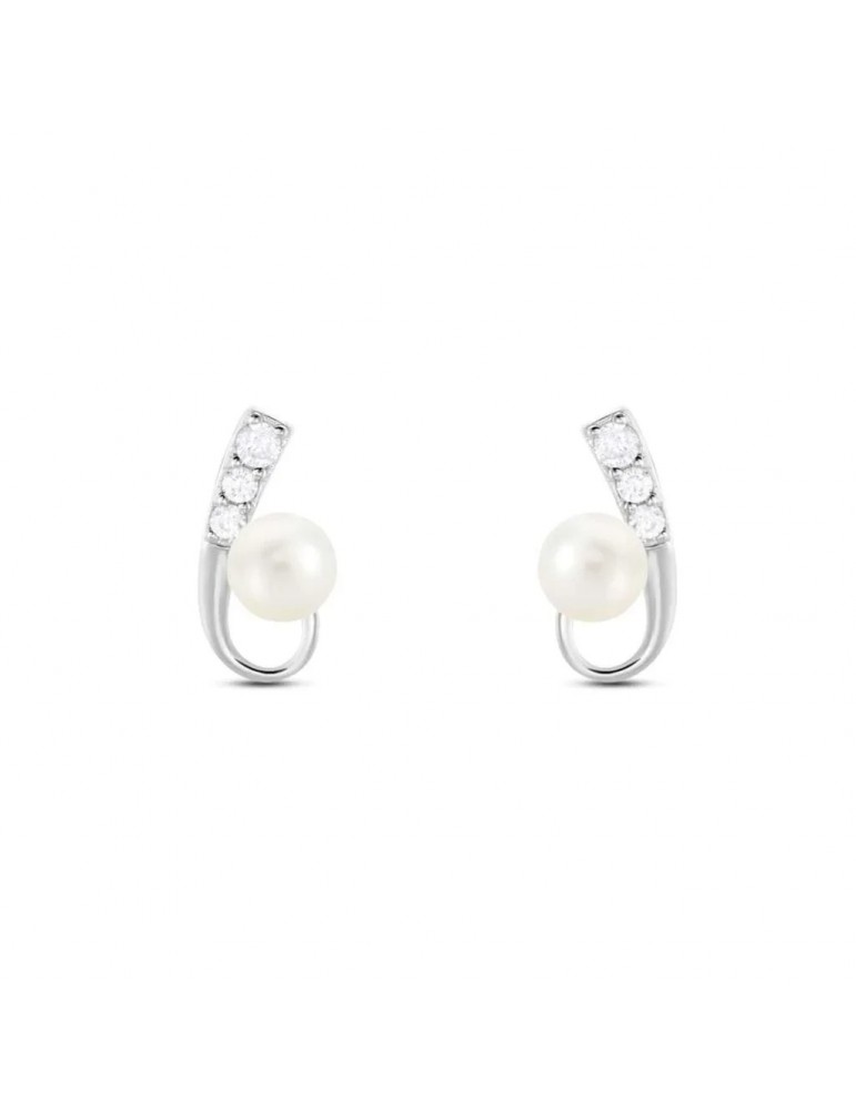 Stroili | Silver Pearls | Orecchini in argento 925‰ con perle sintetiche e zirconi bianchi | 1514081