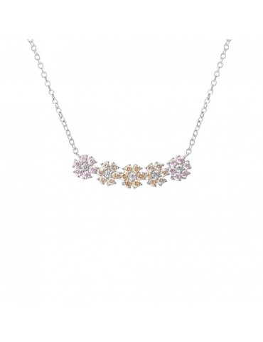 Stroili | Silver Shine | Collana in argento 925‰ con fiori in zirconi multicolor | 1691787