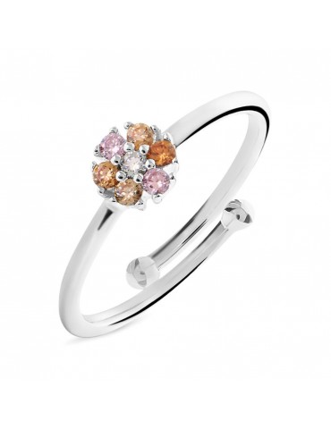 Stroili | Silver Shine | Anello in argento 925‰ con fiore in zirconi multicolor | 1691785