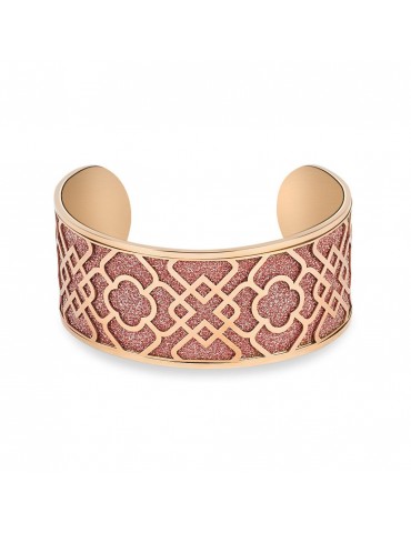 Stroili | Lady Shine | Bracciale in acciaio PVD rosa rigido con glitter | 1692824