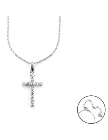 4US Paciotti | Collana in argento 925‰ con croce e zirconi bianchi | 4UCL6911W