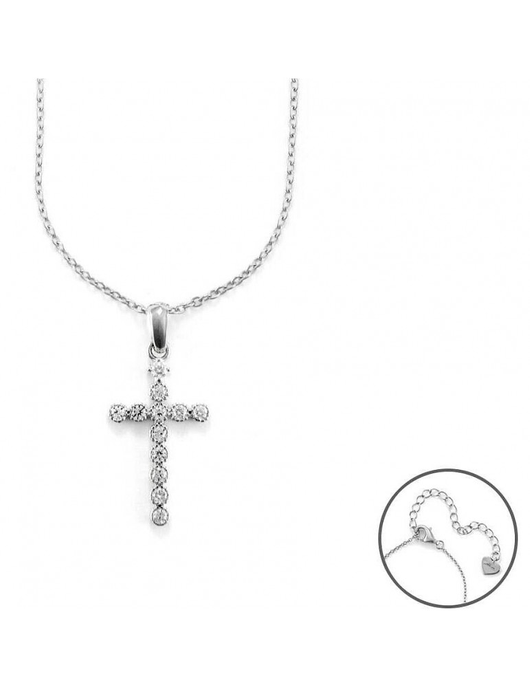 4US Paciotti | Collana in argento 925‰ con croce e zirconi bianchi | 4UCL6911W