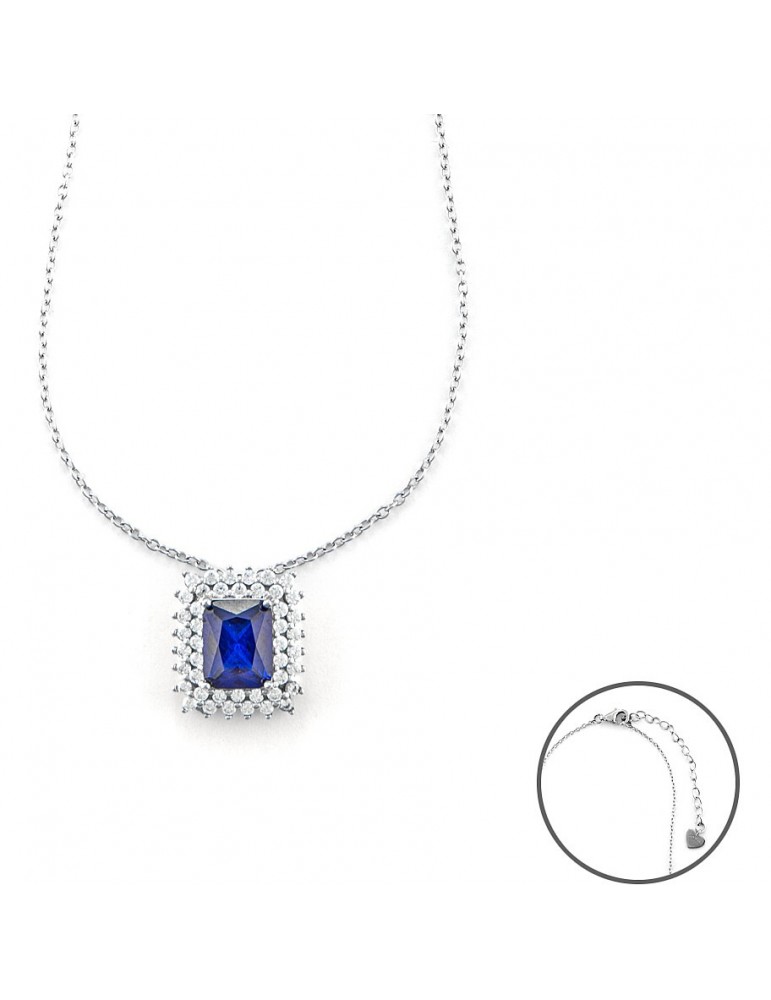 4US Paciotti | Collana in argento 925‰ con zircone blu e zirconi bianchi | 4UCL6541W