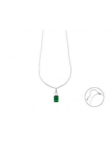 4US Paciotti | Collana in argento 925‰ con zircone verde e zircone bianco | 4UCL7177W