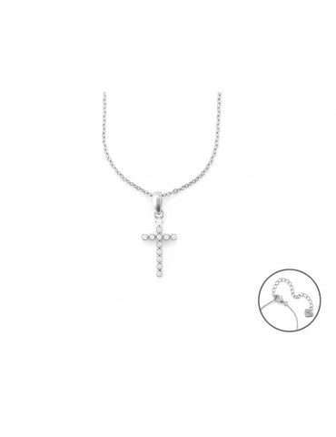 4US Paciotti | Collana in argento 925‰ con croce e zirconi bianchi | 4UCL6908W