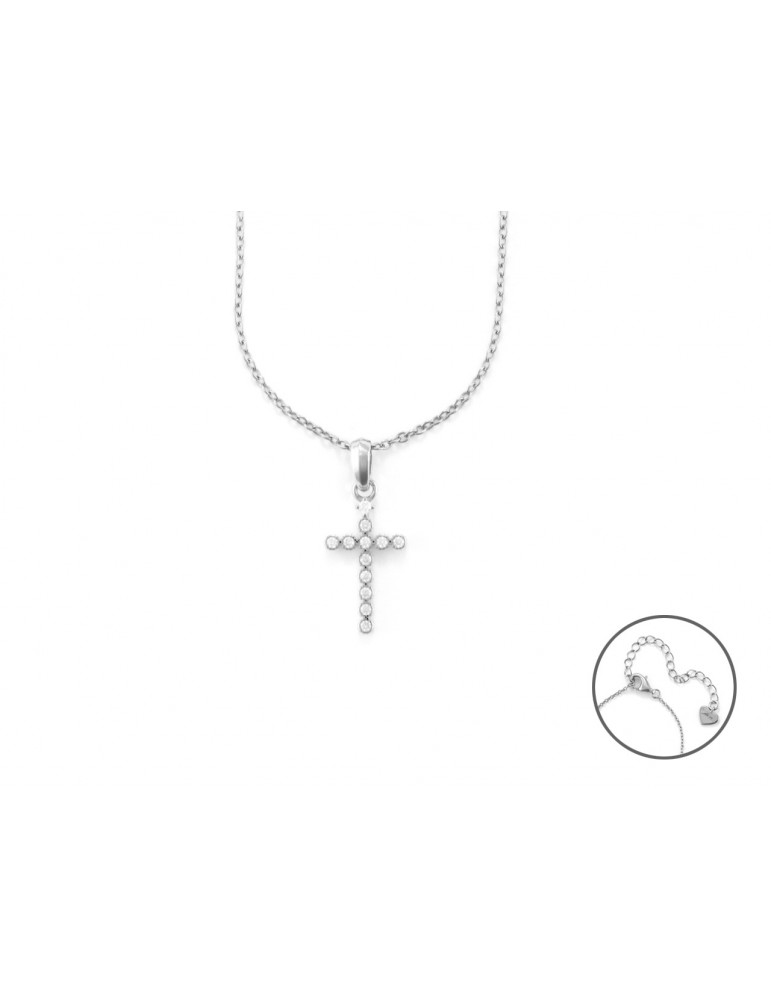 4US Paciotti | Collana in argento 925‰ con croce e zirconi bianchi | 4UCL6908W