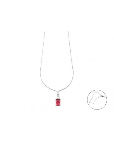 4US Paciotti | Collana in argento 925‰ con zircone rosso e zircone bianco | 4UCL7174W