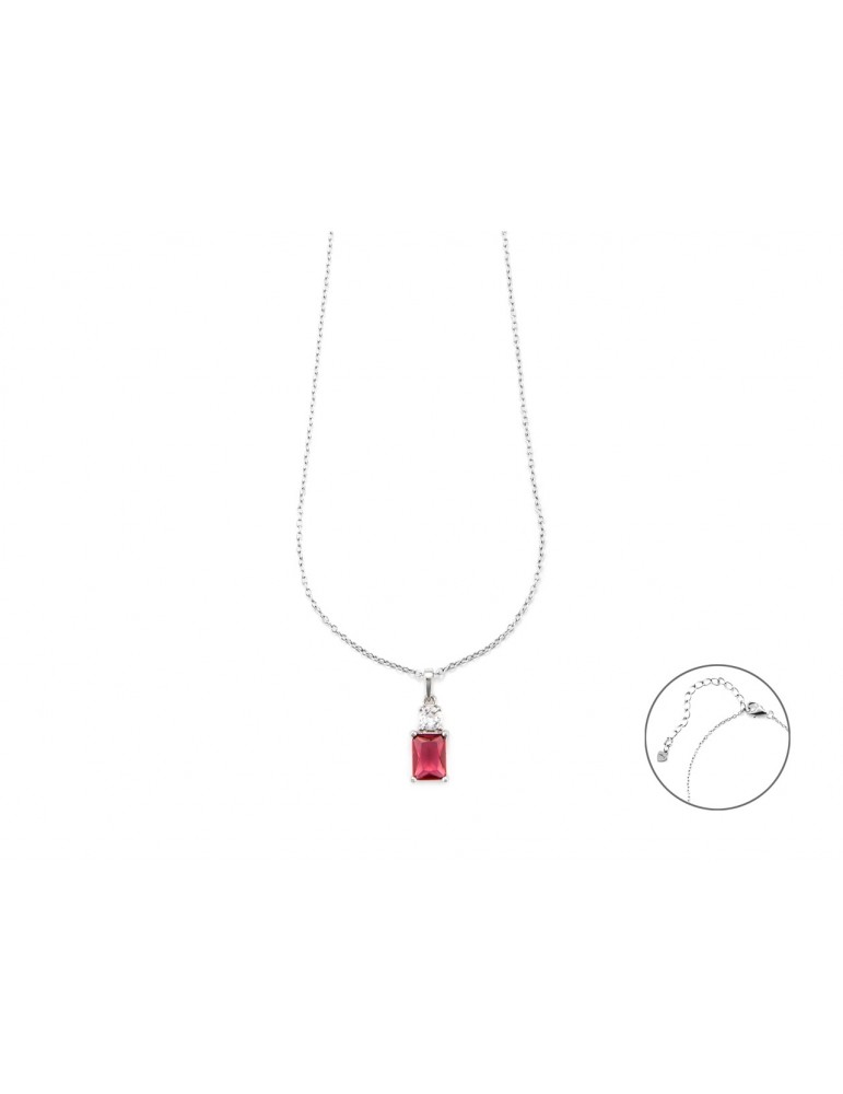 4US Paciotti | Collana in argento 925‰ con zircone rosso e zircone bianco | 4UCL7174W