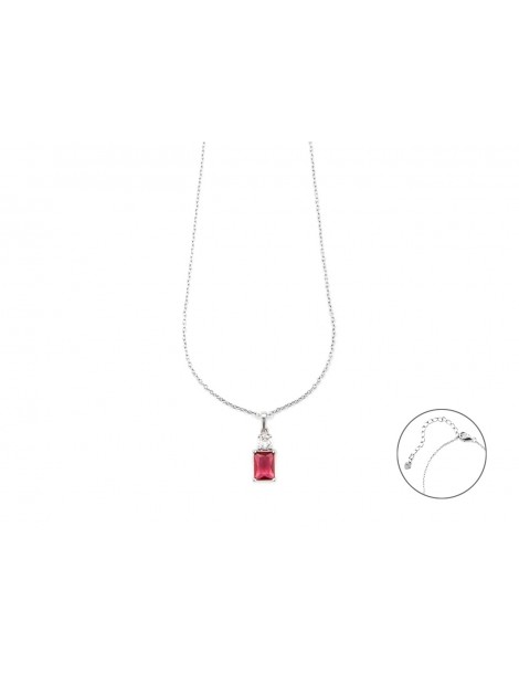 4US Paciotti | Collana in argento 925‰ con zircone rosso e zircone bianco | 4UCL7174W