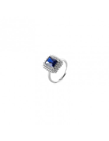 4US Paciotti | Anello in argento 925‰ con zircone blu e zirconi e bianchi | 4UAN6543W