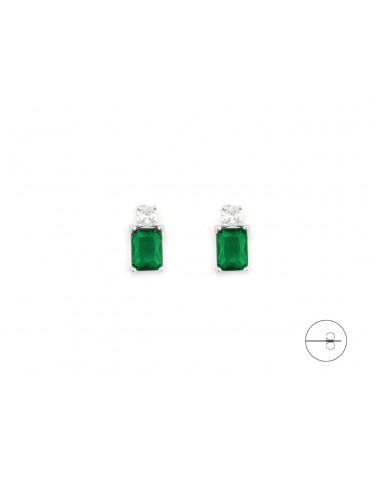 4US Paciotti | Orecchini in argento 925‰ con zircone verde e zircone bianco | 4UOR7179W