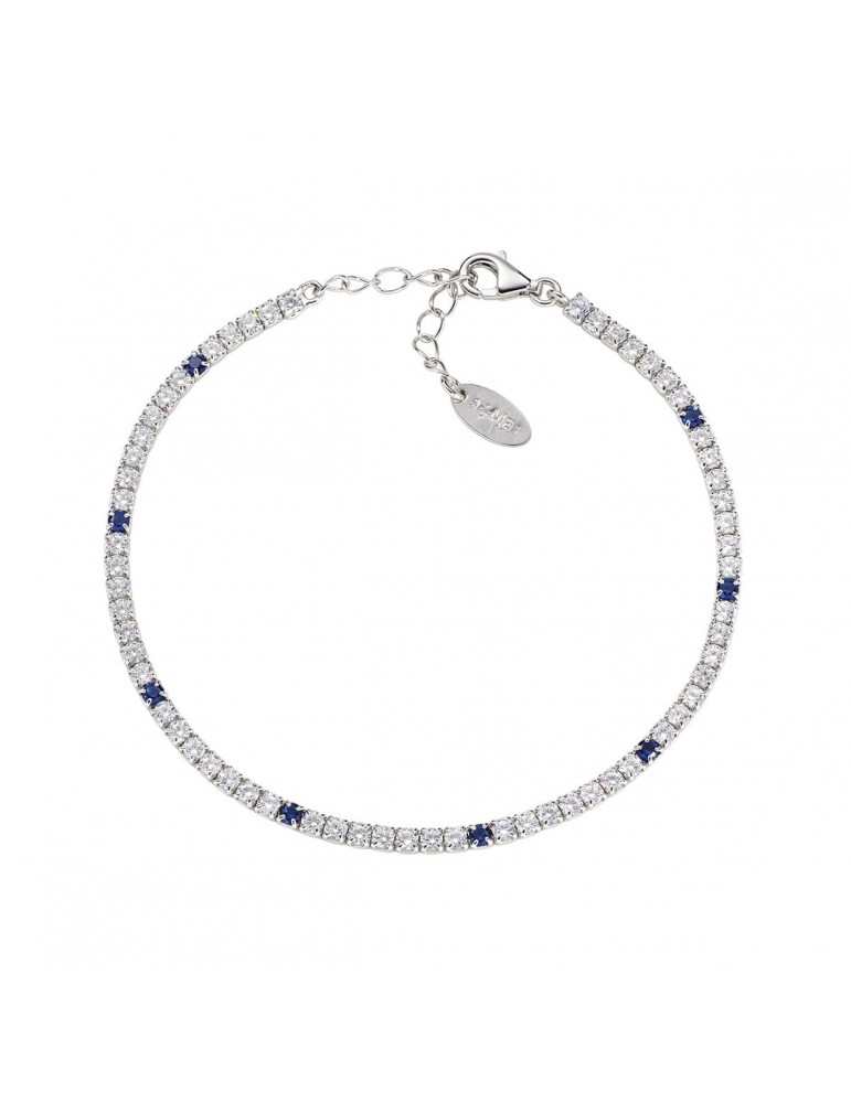 Amen | Tennis Mania | Bracciale tennis in argento 925‰ con zirconi bianchi e blu | BT7BBLB16