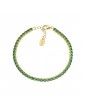 Amen | Tennis Mania | Bracciale tennis in argento 925‰ dorato con zirconi verdi | BT3GVE17