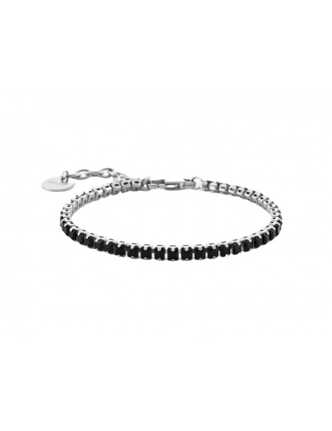 4US Paciotti | Bracciale tennis in acciaio con zirconi neri | 4UBR6975