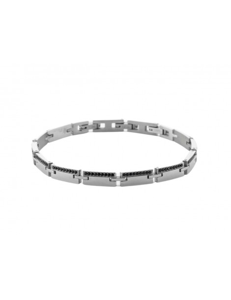 4US Paciotti | Bracciale in acciaio con zirconi neri | 4UBR6974