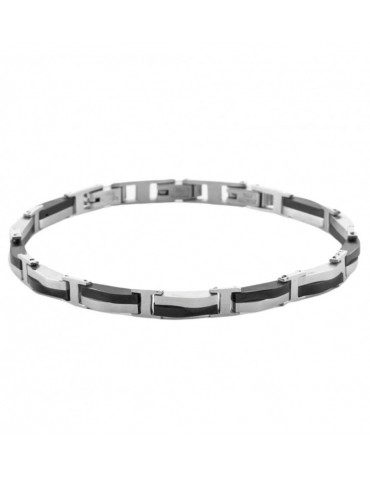 4US Paciotti | Bracciale in acciaio e acciaio PVD nero lucido | 4UBR7052