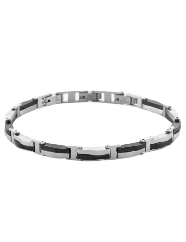 4US Paciotti | Bracciale in acciaio e acciaio PVD nero lucido | 4UBR7052