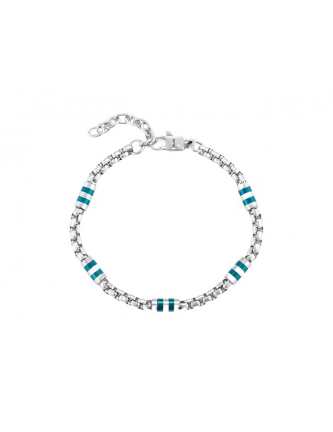 4US Paciotti | Bracciale in acciaio con barilotti in acciaio PVD blu | 4UBR7035