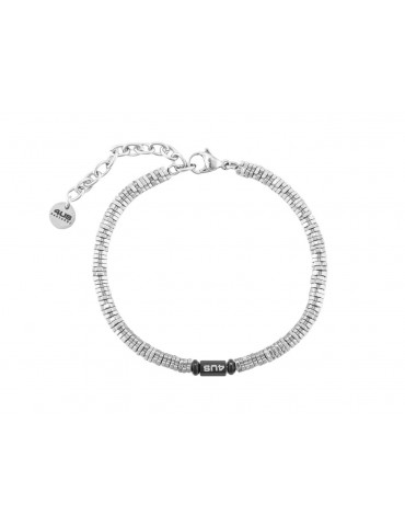 4US Paciotti | Bracciale in acciaio con elemento in acciaio PVD nero | 4UBR7024