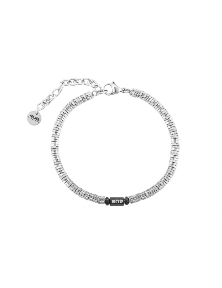 4US Paciotti | Bracciale in acciaio con elemento in acciaio PVD nero | 4UBR7024