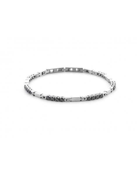 4US Paciotti | Bracciale in acciaio con zirconi neri | 4UBR6441