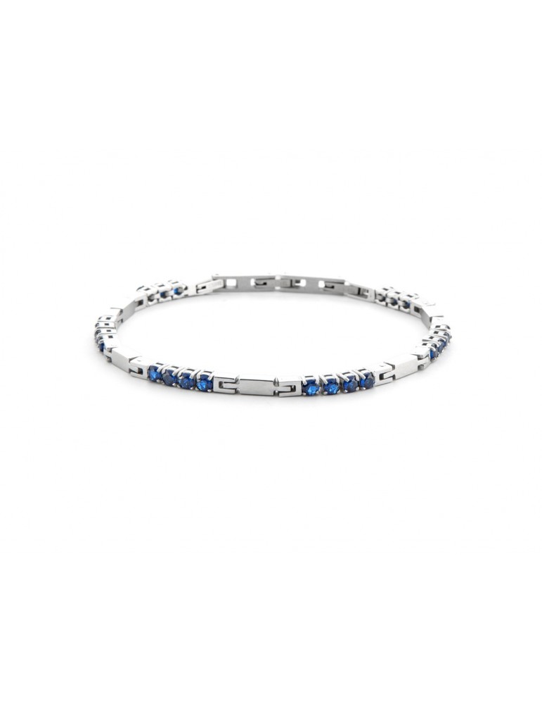 4US Paciotti | Bracciale in acciaio con zirconi blu | 4UBR6443