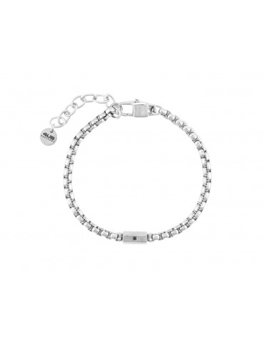 4US Paciotti | Bracciale in acciaio con elemento e zircone nero | 4UBR7015