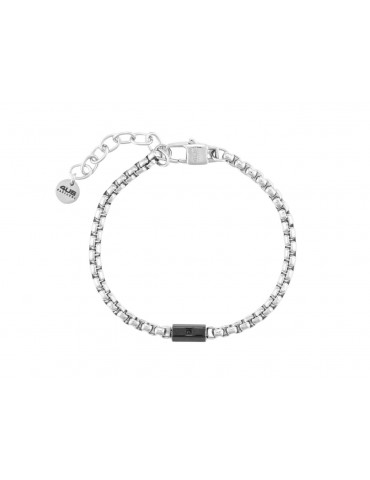 4US Paciotti | Bracciale in acciaio con elemento in acciaio PVD nero e zircone nero | 4UBR7016