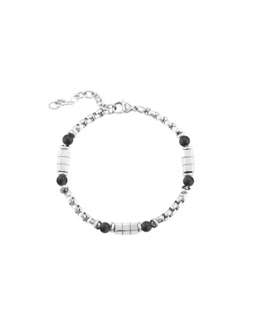 4US Paciotti | Bracciale in acciaio con onice | 4UBR7011