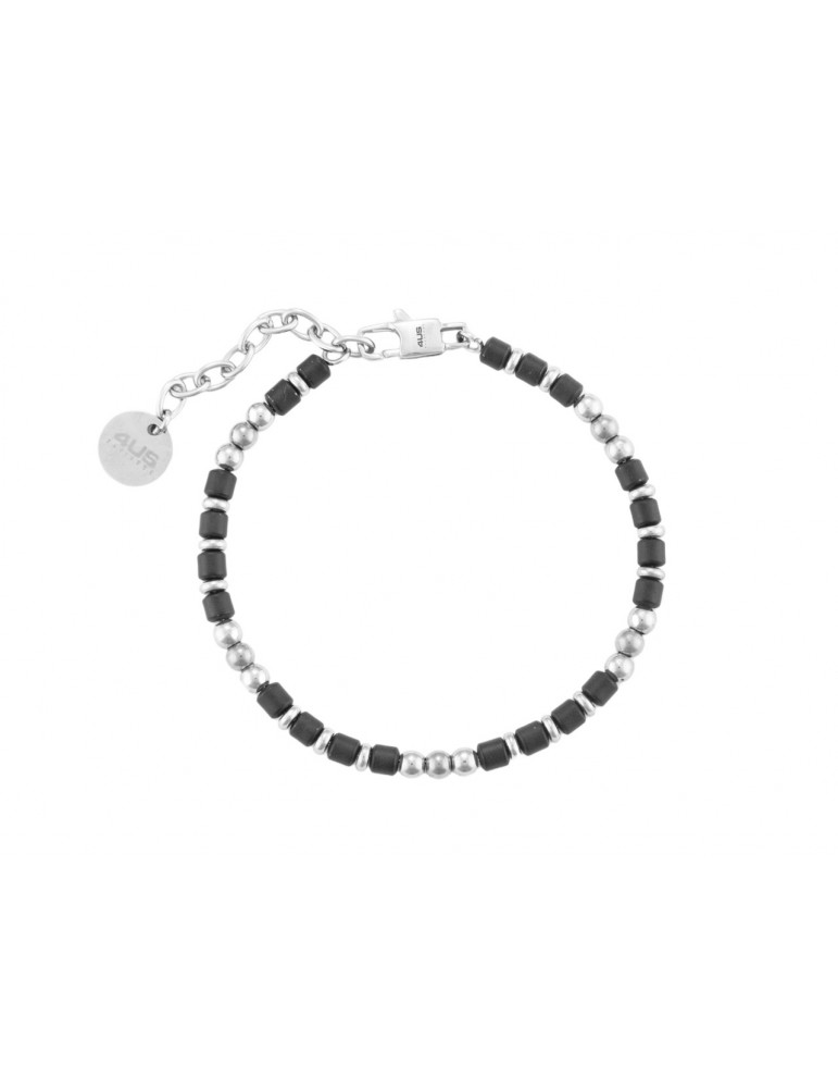 4US Paciotti | Bracciale con sfere in acciaio e barilotti in acciaio PVD nero | 4UBR7008