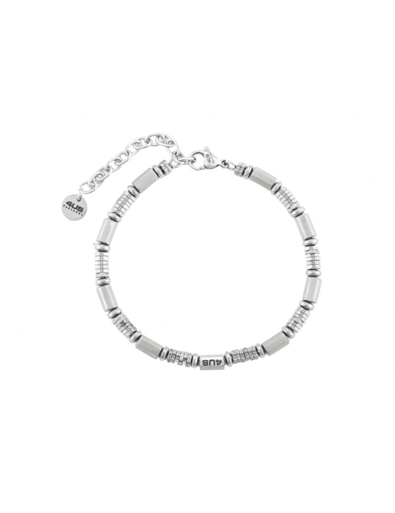 4US Paciotti | Bracciale in acciaio con rondelle ed ematite | 4UBR7023