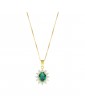 Amen | Lady | Collana in argento 925‰ dorato con zircone verde e zirconi bianchi | CLLDGGBVE