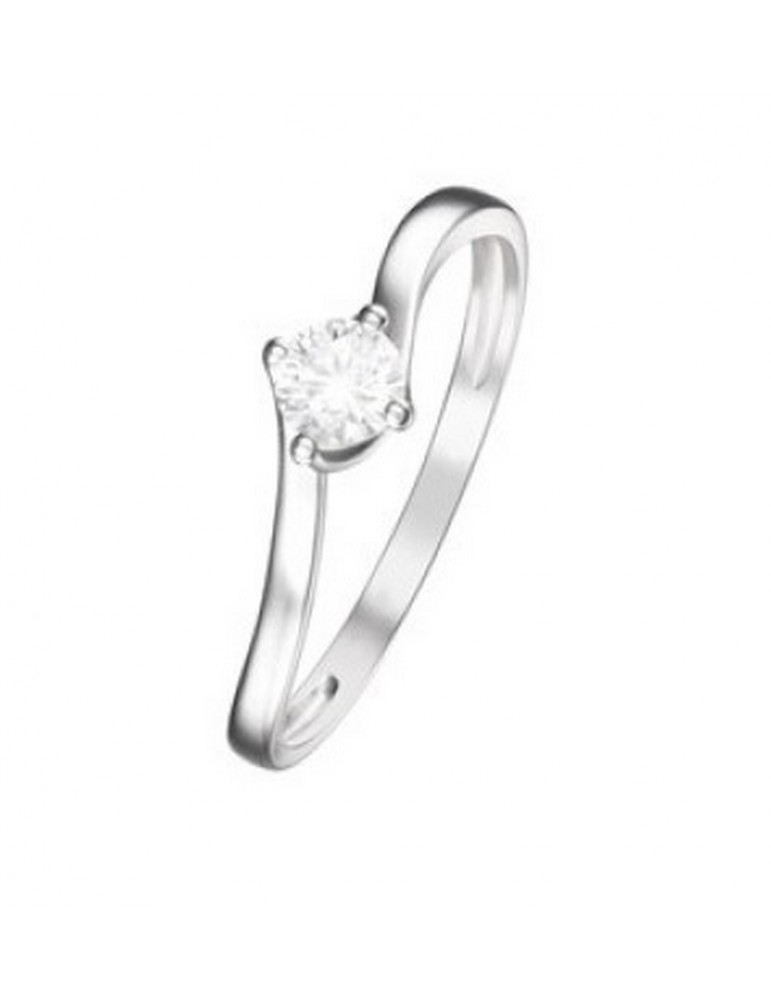 Stroili Oro 9KT | Claire | Anello solitario in oro bianco 9KT con zircone bianco | 1414964