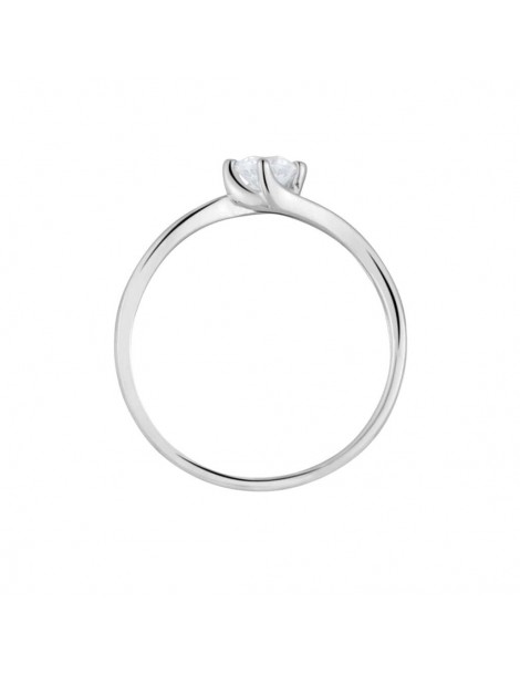 Stroili Oro 9KT | Claire | Anello solitario in oro bianco 9KT con zircone bianco | 1414964